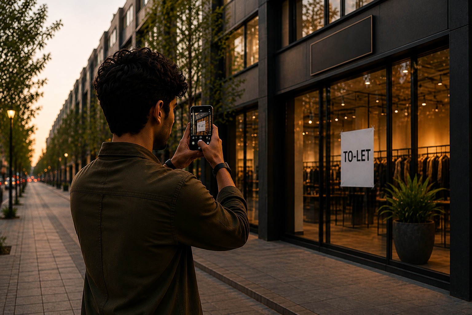 Scout documenting a retail property